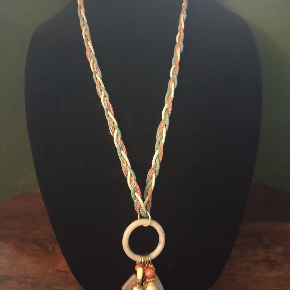 Vintage Braided and Beaded Necklace